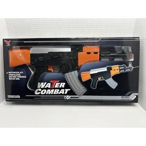 Water Gun Combat Toy 17” x 8” Motorized Jet-Propulsion Battery Powered AK47 #M47